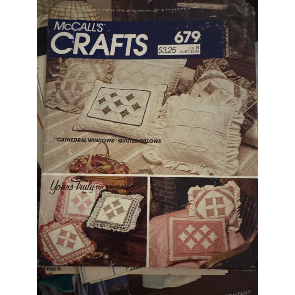 Cathedral Window Pillows‎ McCall's 8425 Sewing Quilting Pattern ©1983 Vintage